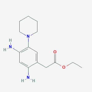 molecular formula C15H23N3O2 B8335052 (2,4-Diamino-5-piperidin-1-yl-phenyl)-acetic acid ethyl ester 