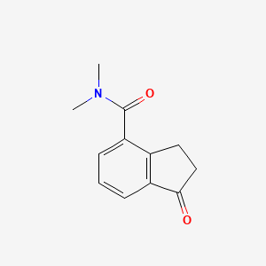 molecular formula C12H13NO2 B8335082 N,N-dimethyl-1-oxo-4-indanecarboxamide 