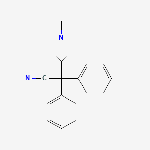 molecular formula C18H18N2 B8335125 (1-Methyl-3-azetidinyl)(diphenyl)acetonitrile 