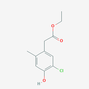molecular formula C11H13ClO3 B8335182 Ethyl 2-(5-chloro-4-hydroxy-2-methylphenyl)acetate 