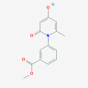 molecular formula C14H13NO4 B8335209 methyl 3-(4-hydroxy-6-methyl-2-oxopyridin-1(2H)-yl)benzoate 