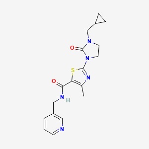 B8335216 2-(3-(cyclopropylmethyl)-2-oxoimidazolidin-1-yl)-4-methyl-N-(pyridin-3-ylmethyl)thiazole-5-carboxamide CAS No. 1072803-05-4