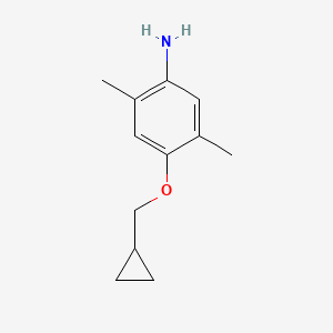molecular formula C12H17NO B8335255 4-Cyclopropylmethoxy-2,5-dimethylphenylamine 