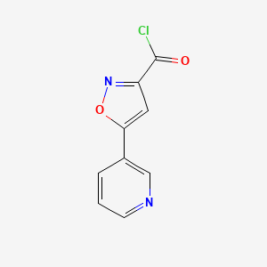 molecular formula C9H5ClN2O2 B8335267 5-(Pyridin-3-yl)-1,2-oxazole-3-carbonyl chloride 
