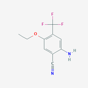 molecular formula C10H9F3N2O B8335275 Amino-5-ethoxy-4-trifluoromethyl-benzonitrile 