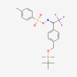 molecular formula C22H28F3NO4SSi B8335287 1-(4-((tert.-butyldimethylsilyloxy)methyl)phenyl)-2,2,2-trifluoroethanone O-tosyl oxime 