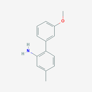 molecular formula C14H15NO B8335333 3'-Methoxy-4-methyl-biphenyl-2-ylamine 