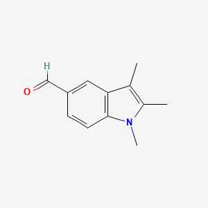 molecular formula C12H13NO B8335340 1,2,3-Trimethyl-indole-5-carbaldehyde 