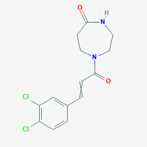molecular formula C14H14Cl2N2O2 B8335414 1-[3-(3,4-Dichlorophenyl)prop-2-enoyl]-1,4-diazepan-5-one 