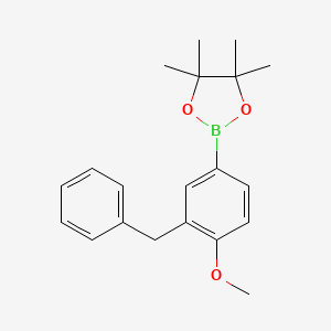 molecular formula C20H25BO3 B8335439 2-(3-Benzyl-4-methoxy-phenyl)-4,4,5,5-tetramethyl-[1,3,2]dioxaborolane 