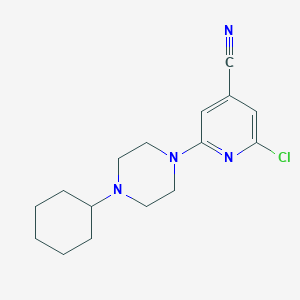 2-Chloro-6-[4-(cyclohexyl)piperazin-1-yl]pyridine-4-carbonitrile