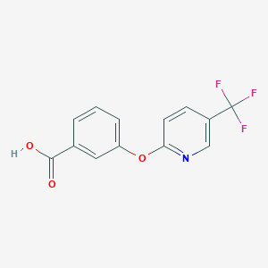molecular formula C13H8F3NO3 B8335491 2-(3-Carboxyphenoxy)-5-trifluoromethylpyridine 