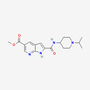 2-(1-Isopropyl-piperidin-4-ylcarbamoyl)-1H-pyrrolo[2,3-b]pyridine-5-carboxylic acid methyl ester