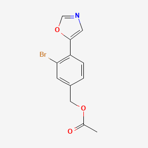 molecular formula C12H10BrNO3 B8335550 [3-Bromo-4-(1,3-oxazol-5-yl)phenyl]methyl acetate 