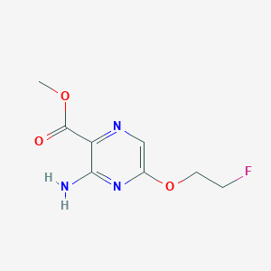 molecular formula C8H10FN3O3 B8335553 3-Amino-5-(2-fluoro-ethoxy)-pyrazine-2-carboxylic acid methyl ester 