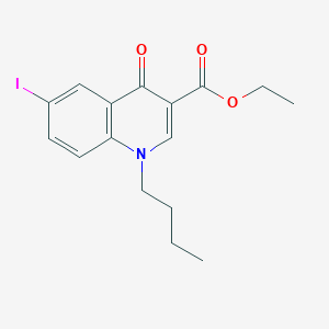 molecular formula C16H18INO3 B8335575 Ethyl 1-butyl-6-iodo-4-oxo-1,4-dihydro-3-quinolinecarboxylate 