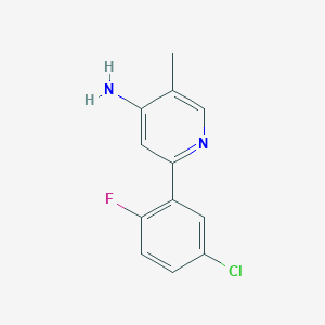 molecular formula C12H10ClFN2 B8335594 2-(5-Chloro-2-fluorophenyl)-5-methylpyridin-4-amine 