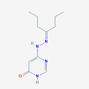 molecular formula C11H18N4O B8335628 6-[2-(Heptan-4-ylidene)hydrazino]pyrimidin-4-ol 