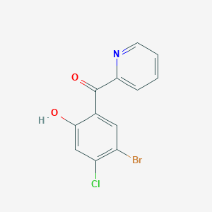 molecular formula C12H7BrClNO2 B8335658 (2-Hydroxy-4-chloro-5-bromophenyl)(2-pyridyl) ketone 