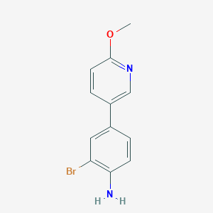 molecular formula C12H11BrN2O B8335683 2-Bromo-4-(6-methoxy-pyridin-3-yl)-phenylamine 