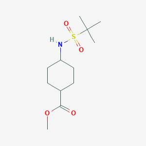 molecular formula C12H23NO4S B8335687 Methyl cis-4-(2-methylpropane-2-sulfonylamino)cyclohexane Carboxylate 