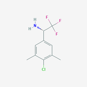 molecular formula C10H11ClF3N B8335719 (S)-1-(4-Chloro-3,5-dimethyl-phenyl)-2,2,2-trifluoro-ethylamine 