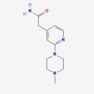 molecular formula C12H18N4O B8335773 2-(2-(4-Methylpiperazin-1-yl)pyridin-4-yl)acetamide 