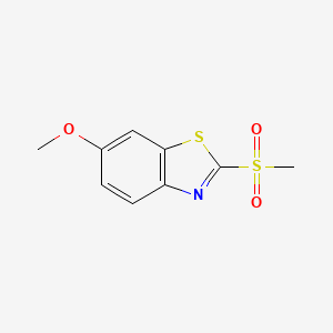 molecular formula C9H9NO3S2 B8335790 6-Methoxy-2-(methylsulfonyl)-1,3-benzothiazole CAS No. 791594-84-8