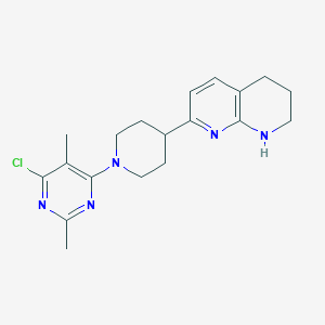 molecular formula C19H24ClN5 B8335802 6-[4-(1,2,3,4-Tetrahydro-1,8-naphthyridin-7-yl)-1-piperidinyl]-2,5-dimethyl-4-chloro-pyrimidine 