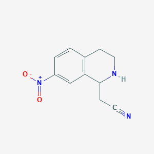 molecular formula C11H11N3O2 B8335803 7-Nitro-1,2,3,4-tetrahydroisoquinoline-1-acetonitrile 