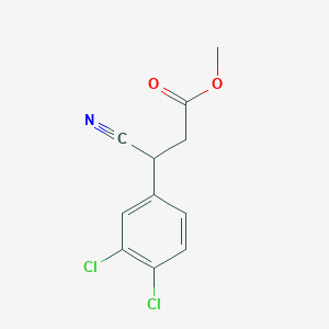 molecular formula C11H9Cl2NO2 B8335843 Methyl 3-cyano-3-(3,4-dichlorophenyl)propionate 