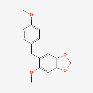 molecular formula C16H16O4 B8335866 5-Methoxy-6-[(4-methoxyphenyl)methyl]-1,3-benzodioxole CAS No. 71712-07-7