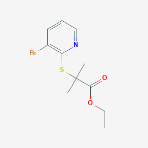molecular formula C11H14BrNO2S B8335889 Ethyl 2-(3-bromopyridin-2-ylthio)-2-methylpropanoate CAS No. 1352794-91-2