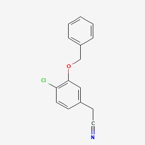 molecular formula C15H12ClNO B8335898 2-(3-(Benzyloxy)-4-chlorophenyl)-acetonitrile 