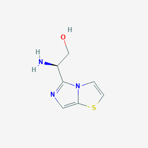 molecular formula C7H9N3OS B8335932 5-[(R)-1-amino-2-hydroxyethyl]imidazo[5,1-b]thiazole 