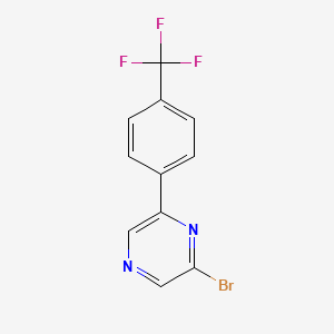 molecular formula C11H6BrF3N2 B8335937 2-Bromo-6-[4-(trifluoromethyl)phenyl]pyrazine 