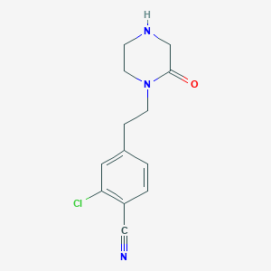 molecular formula C13H14ClN3O B8335938 2-Chloro-4-[2-(2-oxopiperazin-1-yl)ethyl]benzonitrile 