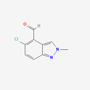 molecular formula C9H7ClN2O B8335964 5-chloro-2-methyl-2H-indazole-4-carbaldehyde 