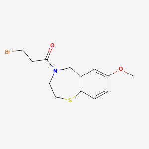 molecular formula C13H16BrNO2S B8335976 4-(3-Bromopropionyl)-7-methoxy-2,3,4,5-tetrahydro-1,4-benzothiazepine 