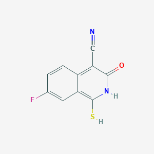 molecular formula C10H5FN2OS B8335995 7-Fluoro-3-hydroxy-1-mercaptoisoquinoline-4-carbonitrile 