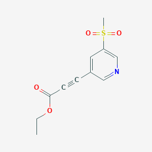 molecular formula C11H11NO4S B8336003 (5-Methanesulfonyl-pyridin-3-yl)-propynoic acid ethyl ester 