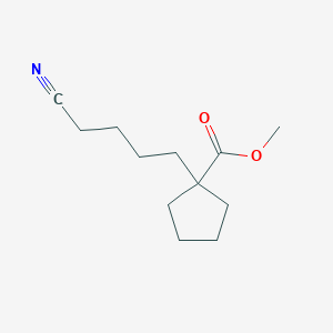 molecular formula C12H19NO2 B8336048 1-(4-Cyanobutyl)cyclopentane carboxylic acid methyl ester 