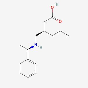 molecular formula C15H23NO2 B8336060 (R,R)-3-[(1-phenyl ethylamino)-methyl]-hexanoic acid 