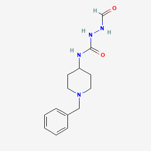 molecular formula C14H20N4O2 B8336068 2-Formyl-N-[1-(phenylmethyl)-4-piperidinyl]-hydrazinecarboxamide 