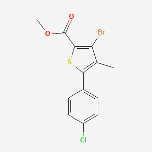 molecular formula C13H10BrClO2S B8336080 Methyl-3-bromo-5-(4-chlorophenyl)-4-methylthiophene-2-carboxylate 