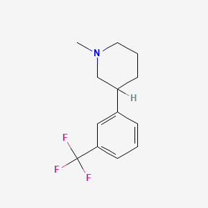 molecular formula C13H16F3N B8336103 N-methyl-3-(m-trifluoromethylphenyl)-piperidine 