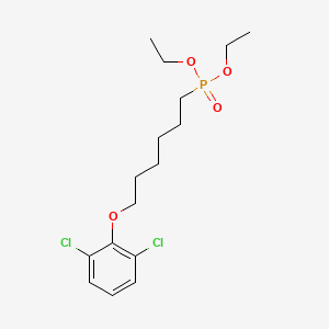 molecular formula C16H25Cl2O4P B8336154 Phosphonic acid, (6-(2,6-dichlorophenoxy)hexyl)-, diethyl ester CAS No. 73514-92-8