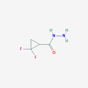 molecular formula C4H6F2N2O B8336210 2,2-Difluorocyclopropanecarbohydrazide 