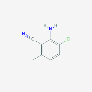 molecular formula C8H7ClN2 B8336221 2-Amino-3-chloro-6-methylbenzonitrile 
