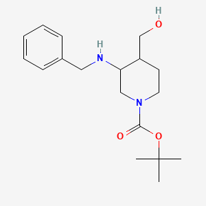 molecular formula C18H28N2O3 B8336256 3-Benzylamino-4-hydroxymethyl-piperidine-1-carboxylic acid tert-butyl ester 